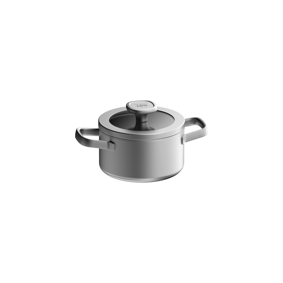 Graphite lav gryde i rustfrit stål med låg 16 cm