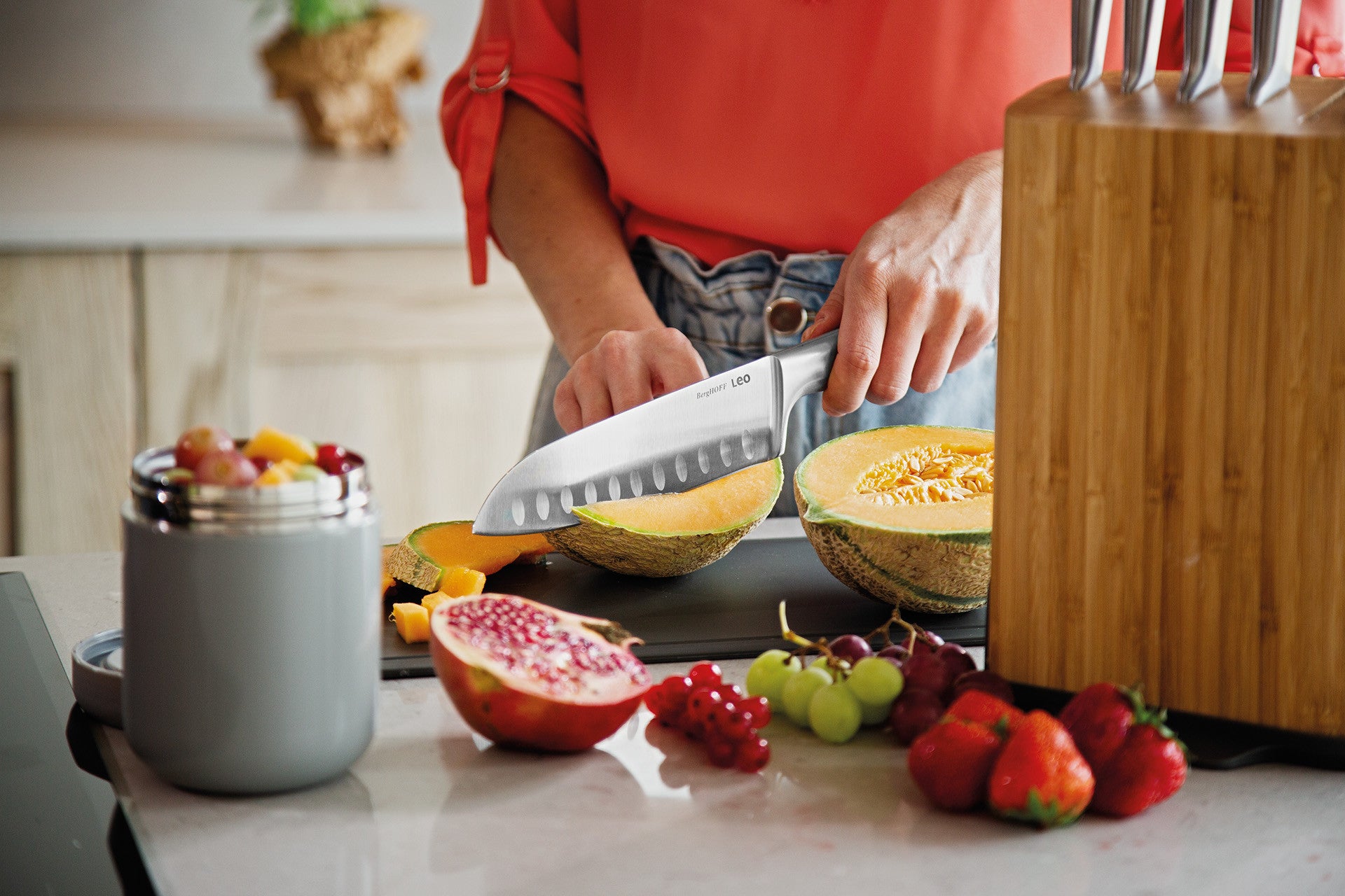 BergHOFF Santoku Knife 17.5cm - Legacy Series Stainless Steel with Seamless Handle and Balanced Grip