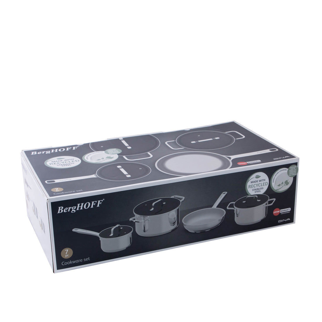 BergHOFF 6-Piece Cookware Set - Helix Series with Lid, Casseroles and Frying Pan, Induction and Oven Safe