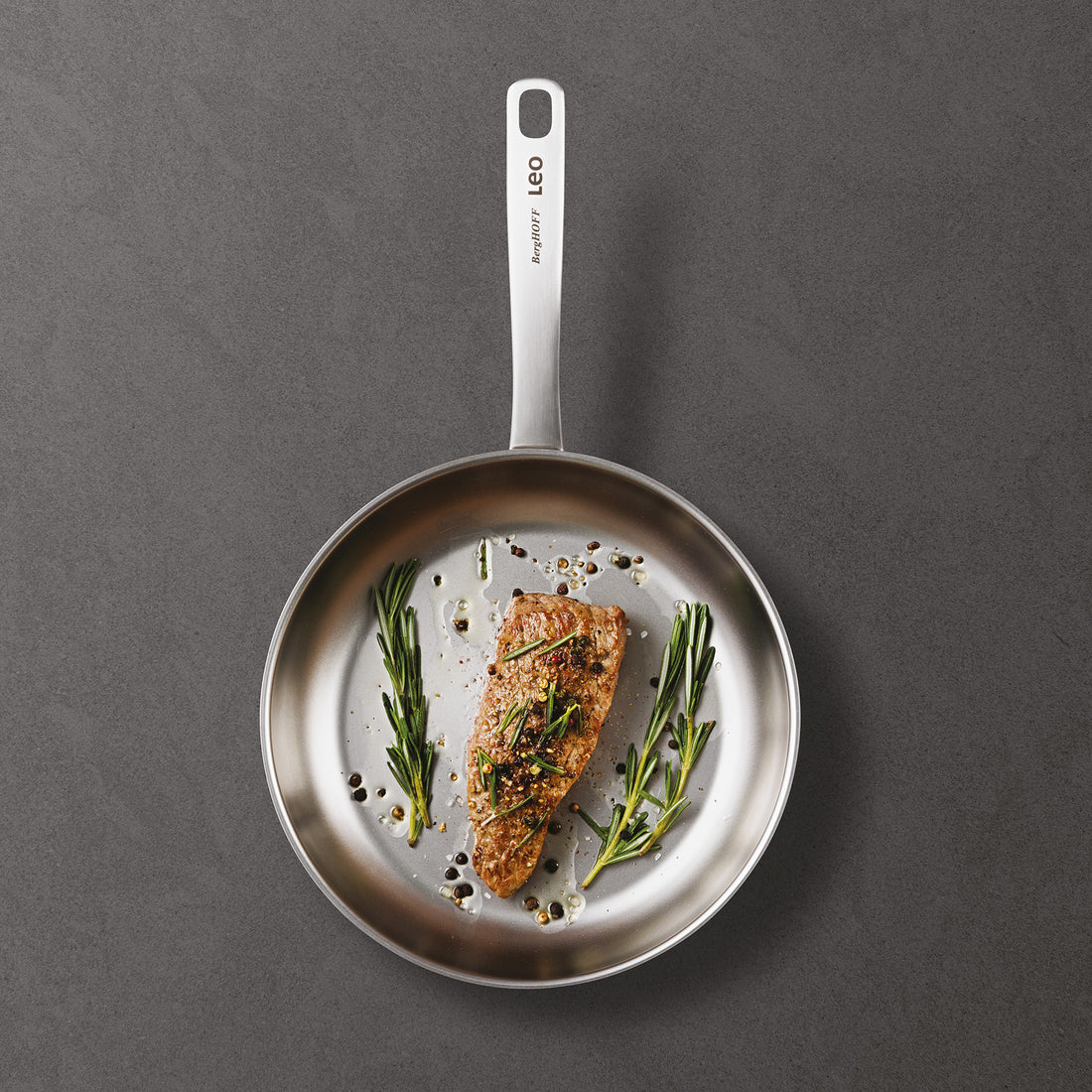 BergHOFF 24cm Frying Pan - Graphite Series with Stainless Steel Capsule Base & Elegant Finish