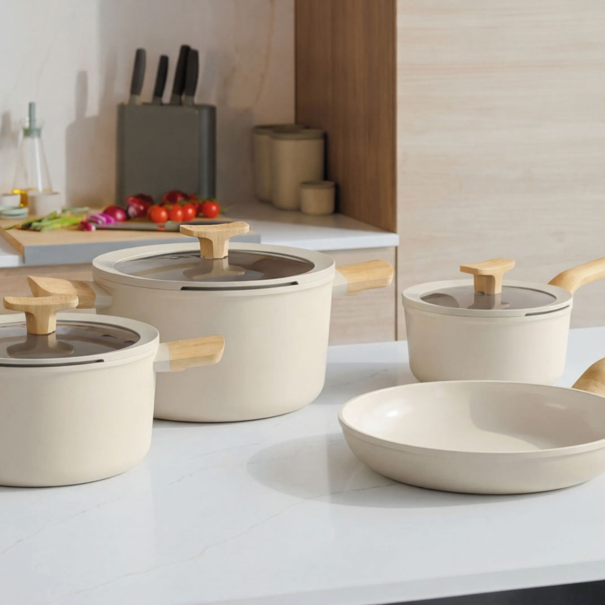 Balance 7-delt grydesæt med slip-let, Cream – 6