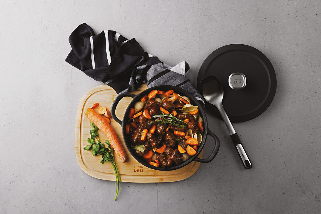 BergHOFF 26cm Cast Iron Stockpot - Graphite Series with Basting Lid for Slow Cooking