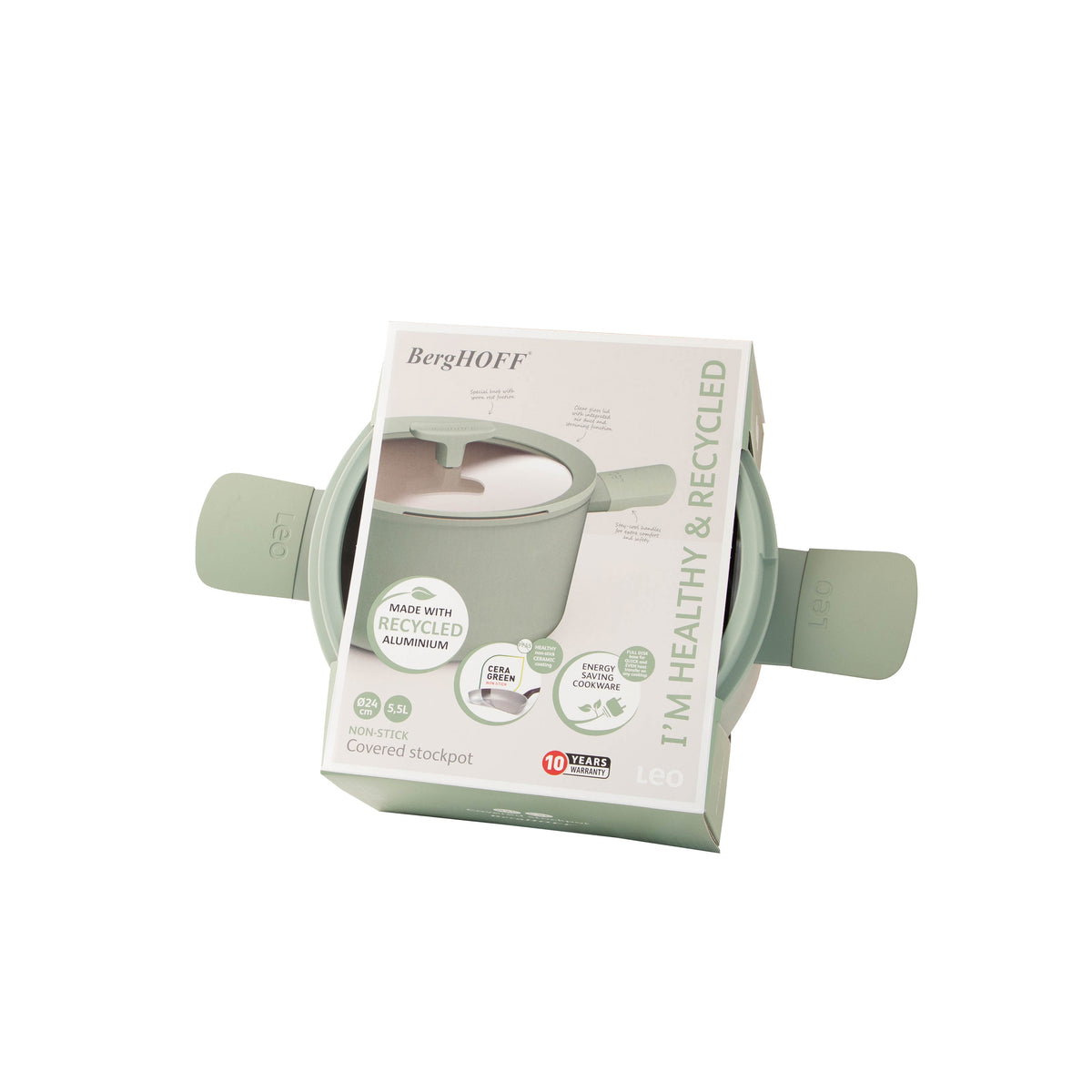 Balance slip-let gryde med låg 24 × 14 cm, Sage – 3