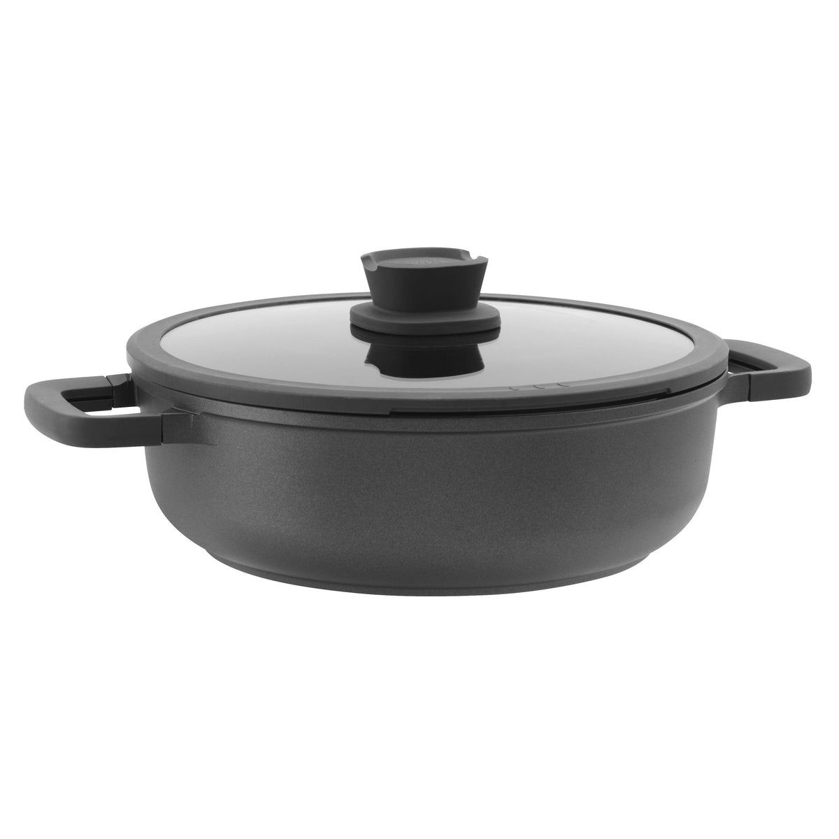 Stone+ slip-let sauterpande med to hanke og låg 28 cm