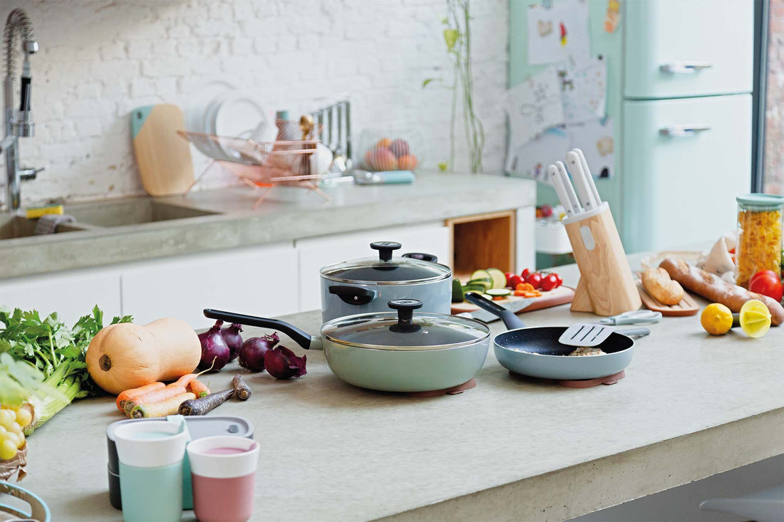 BergHOFF 7-Piece Knife Block Set - Glints Spirit with Magnetic Side and Colorful Stainless Steel Knives