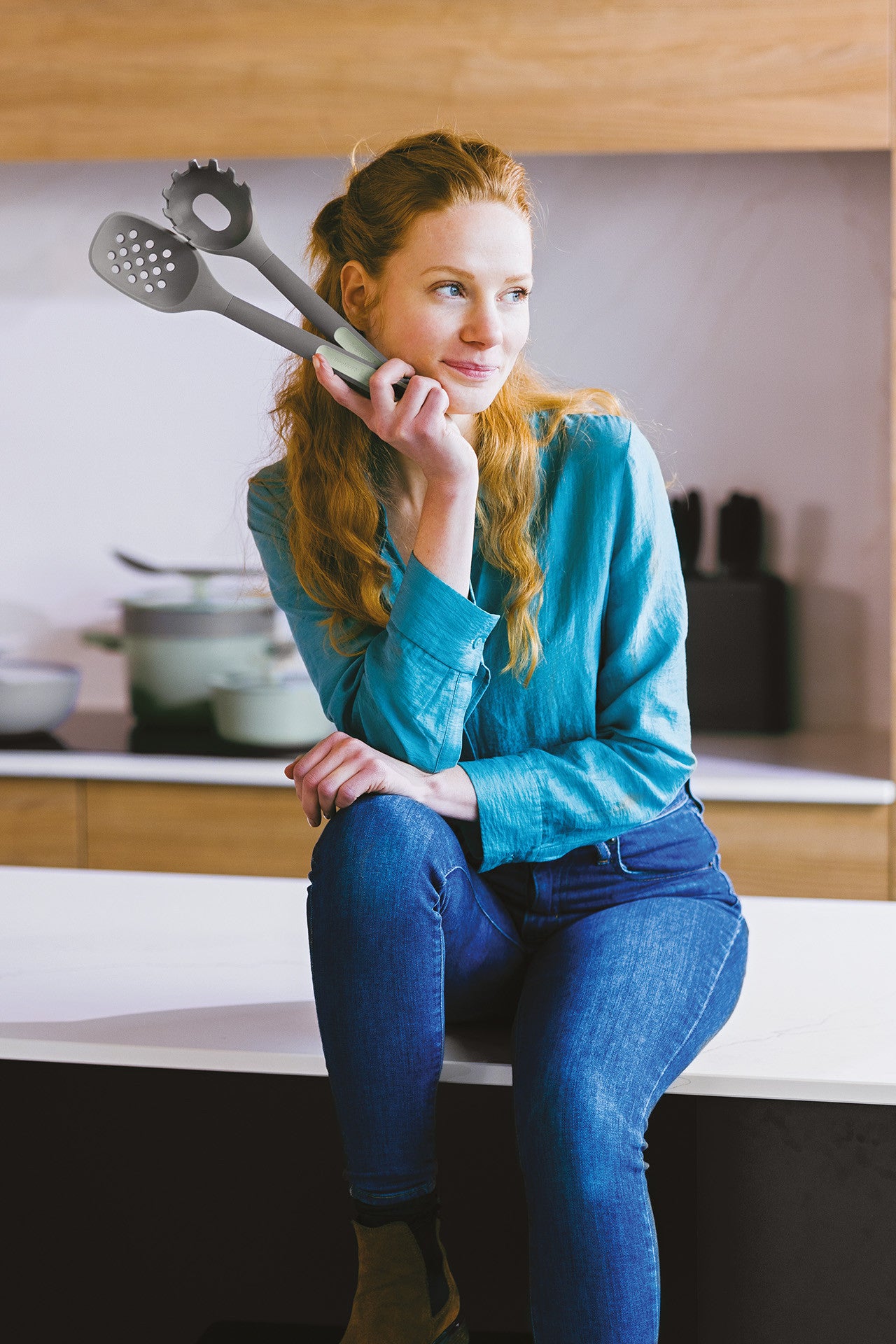 BergHOFF Pasta Spoon - Balance Series with Recycled Plastic and Heat-Resistant Non-Scratch Design