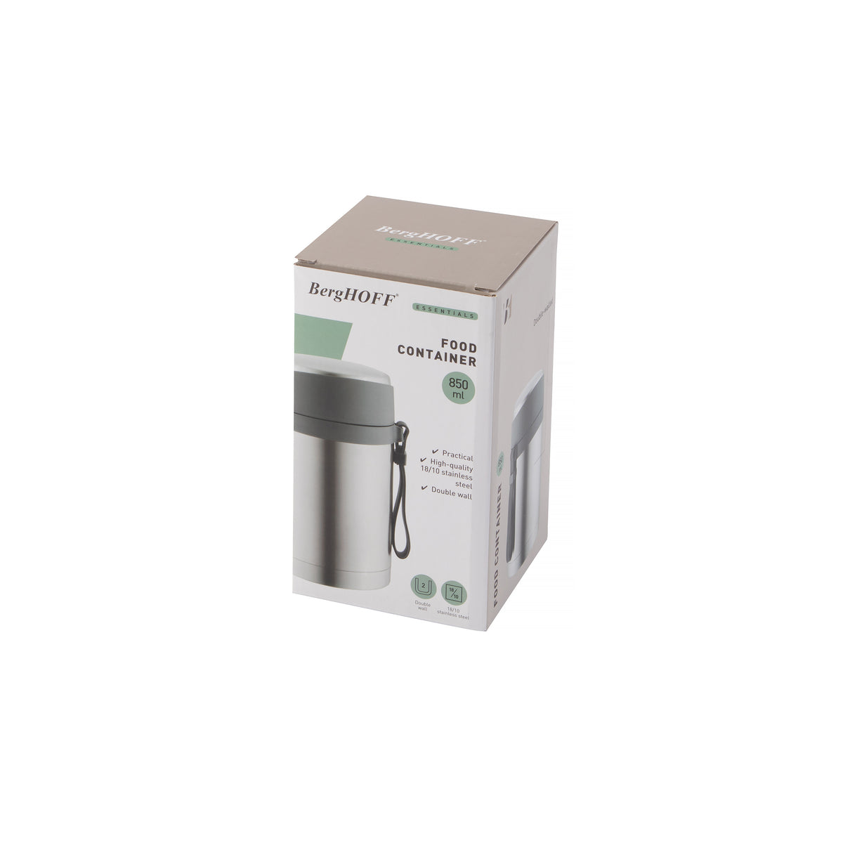 Essentials madbeholder i rustfrit stål 0,85 l – 2