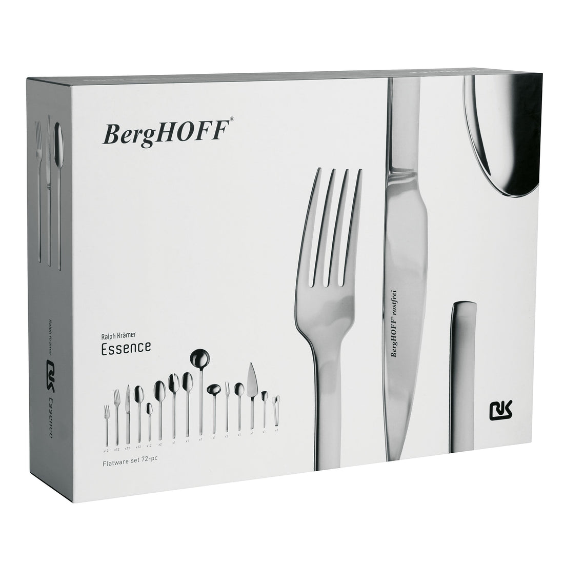 BergHOFF 30-Piece Flatware Set - Essence Collection by Ralph Kraemer, Balanced and Masculine Design