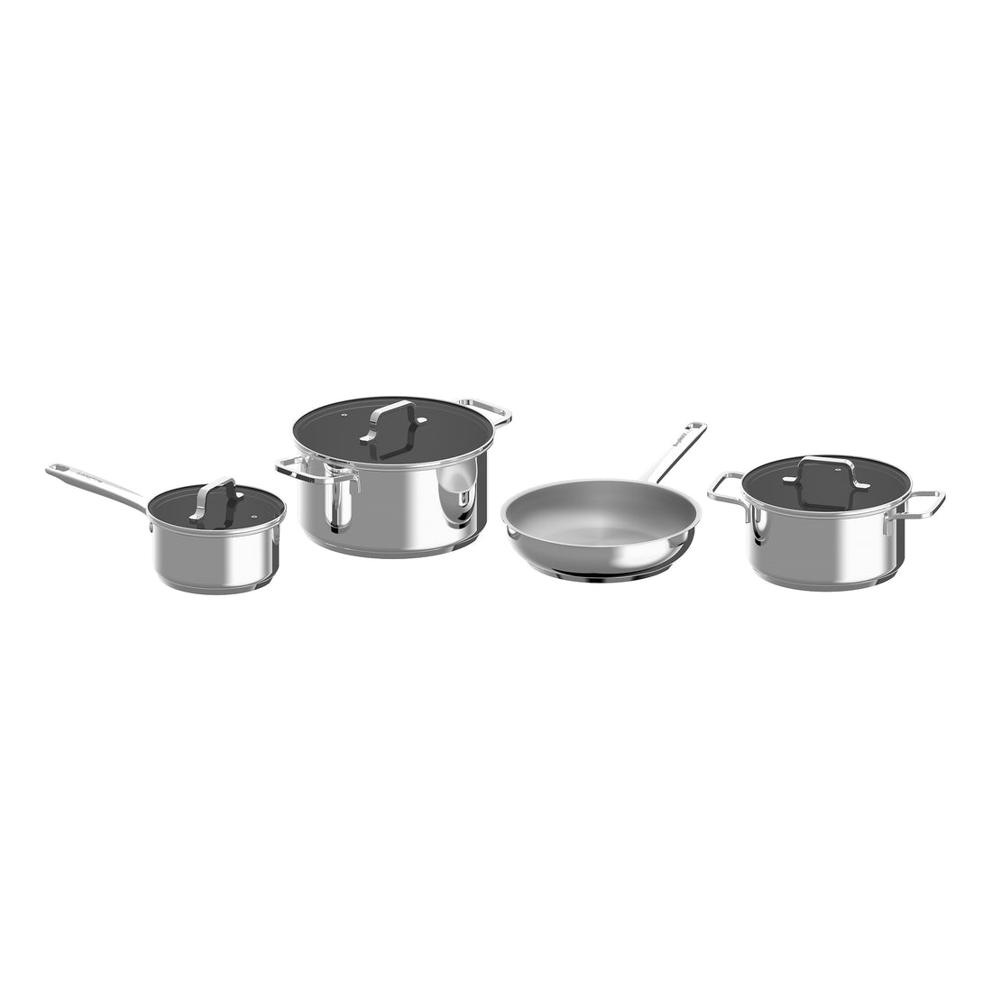 BergHOFF 6-Piece Cookware Set - Helix Series with Lid, Casseroles and Frying Pan, Induction and Oven Safe